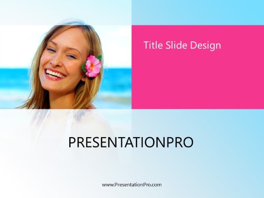 Beach Pose PowerPoint Template title slide design