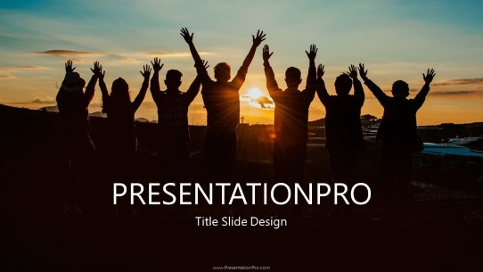 Cheers at Dawn Widescreen PowerPoint Template title slide design