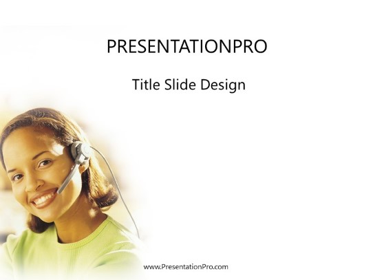 Customer Service White PowerPoint Template title slide design