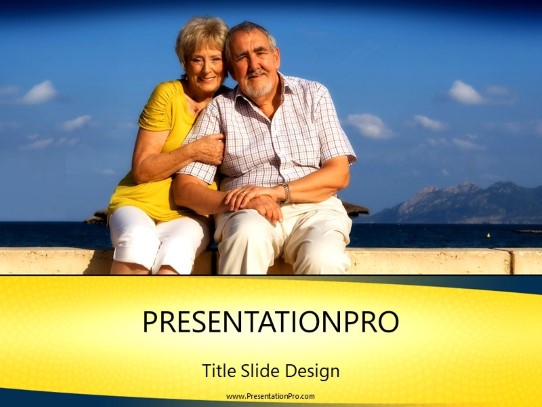 Elderly Couple Vacationing PowerPoint Template title slide design