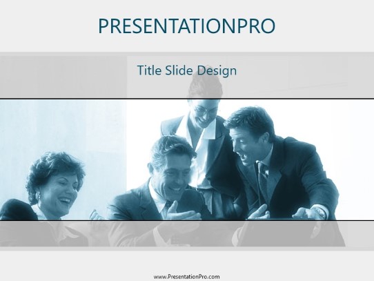 Excited Blue PowerPoint Template title slide design