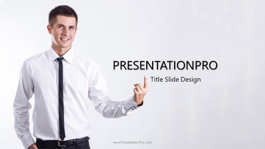 Guy Smiles Widescreen PowerPoint Template title slide design