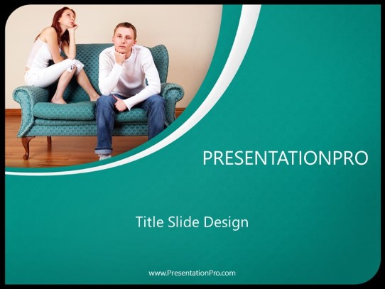 Pondering Couch PowerPoint Template title slide design