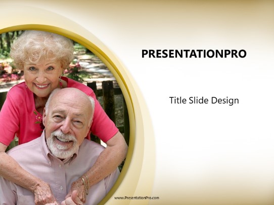 Smiling Senior Couple PowerPoint Template title slide design