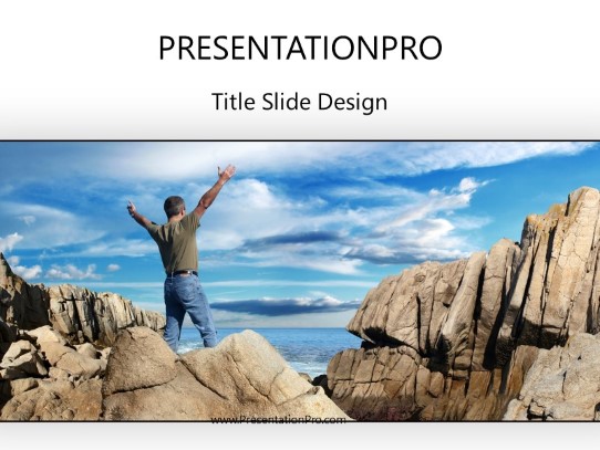 Top Of World White PowerPoint Template title slide design