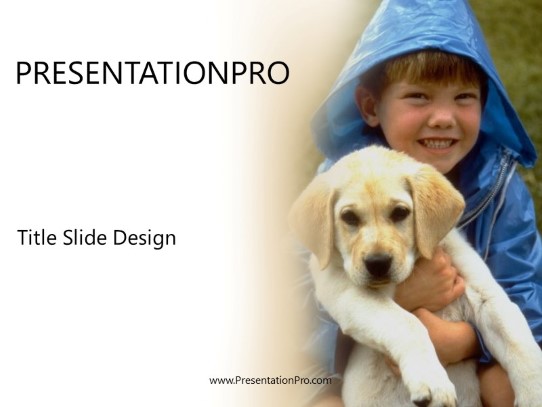 With Puppy PowerPoint Template title slide design