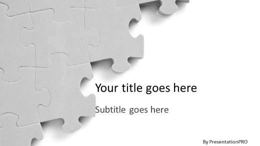 Large Puzzle 3 Widescreen PowerPoint Template title slide design