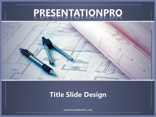Drawing Plans PowerPoint Template title slide design