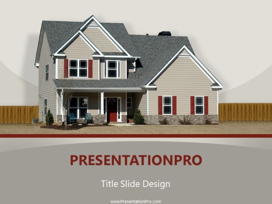 House And Fence PowerPoint Template title slide design