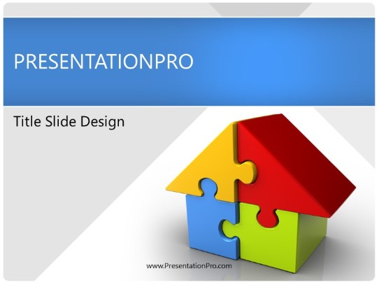 Housing Puzzle PowerPoint Template title slide design