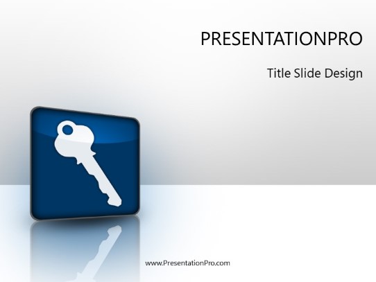 Keyed In Blue PowerPoint Template title slide design