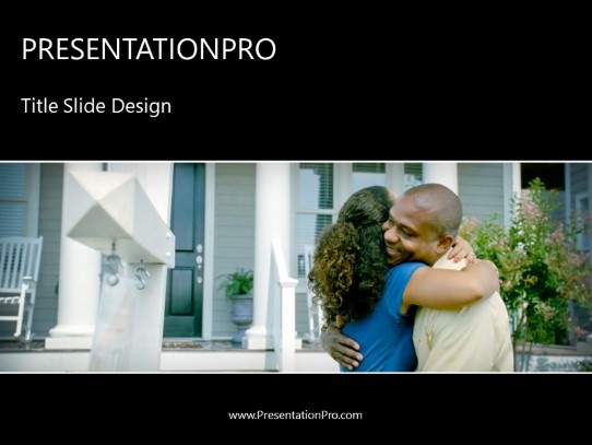 New Home Hugs PowerPoint Template title slide design