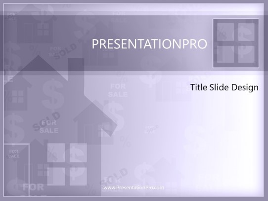real estate related purple PowerPoint Template title slide design