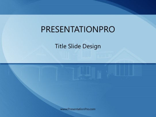 Realestate Simple Blue PowerPoint Template title slide design