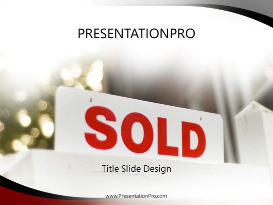 Sold House PowerPoint Template title slide design