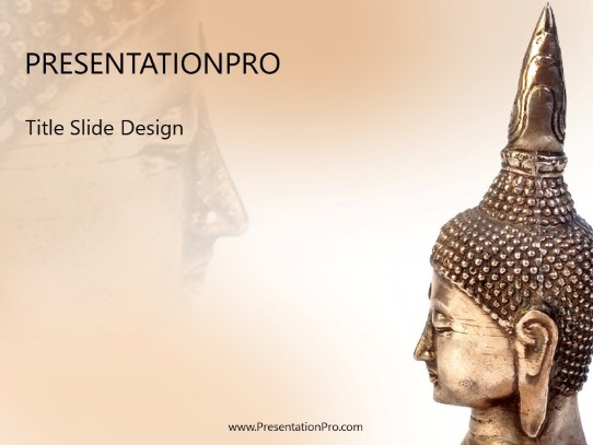 Buddhist Sculpture PowerPoint Template title slide design