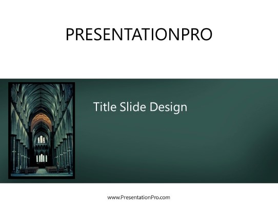 Cathedral Green PowerPoint Template title slide design