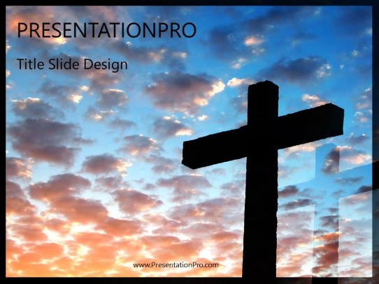 Cloud Cross PowerPoint Template title slide design
