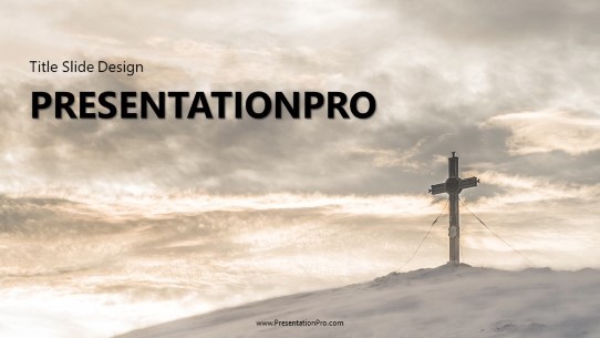 Cross On a Hill Widescreen PowerPoint Template title slide design