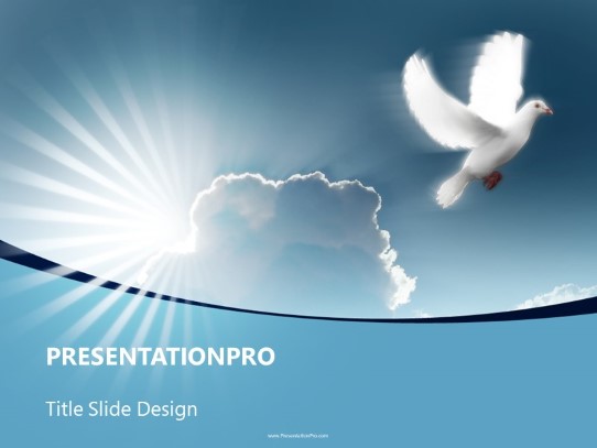 Dove In Flight PowerPoint Template title slide design