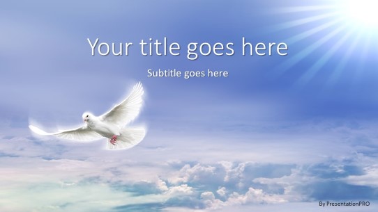Heavenly Dove Widescreen PowerPoint Template title slide design