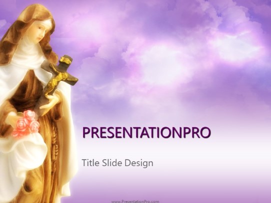 Mary And Cross PowerPoint Template title slide design