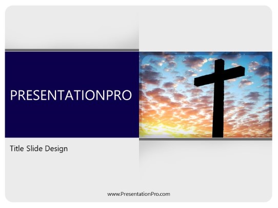 Religion Cross PowerPoint Template title slide design