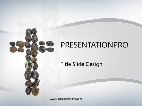 Stone Cross PowerPoint Template title slide design