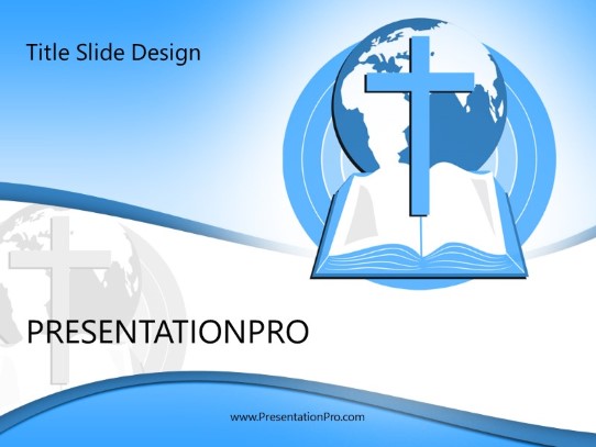 World Religion Blue PowerPoint Template title slide design