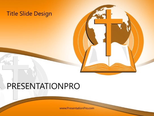 World Religion Orange PowerPoint Template title slide design