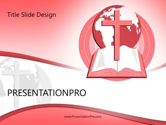World Religion Red PowerPoint Template title slide design