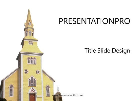 Yellow Church PowerPoint Template title slide design