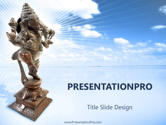 Religious Statue 17b PowerPoint Template title slide design
