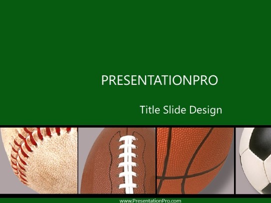 Balls02 Green PowerPoint Template title slide design