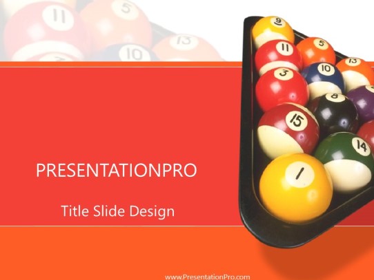 Billards PowerPoint Template title slide design