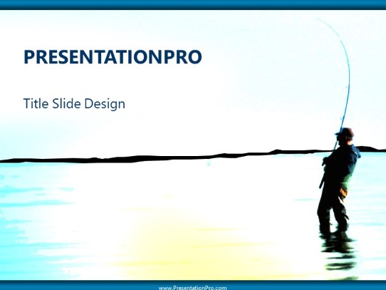 Gone Fishin 1 PowerPoint Template title slide design