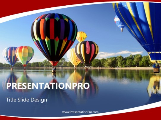 Leisure Hot Air Balloon PowerPoint Template title slide design