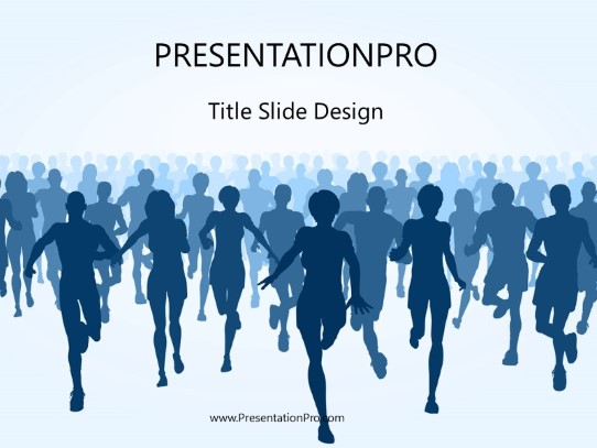 Marathon Blue PowerPoint Template title slide design