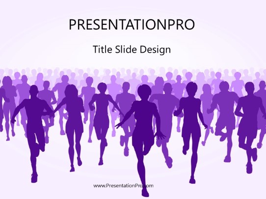 Marathon Purple PowerPoint Template title slide design