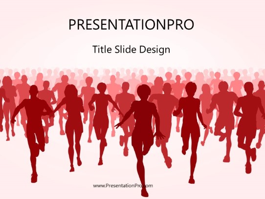 Marathon Red PowerPoint Template title slide design