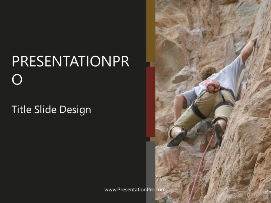 Rock Climber PowerPoint Template title slide design