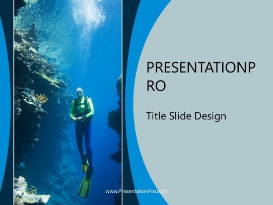 Scuba Diving PowerPoint Template title slide design