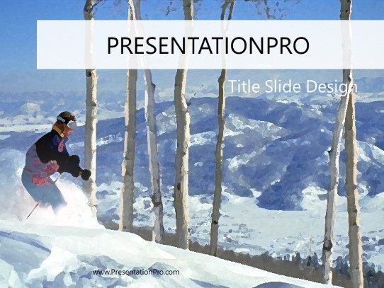 Ski PowerPoint Template title slide design