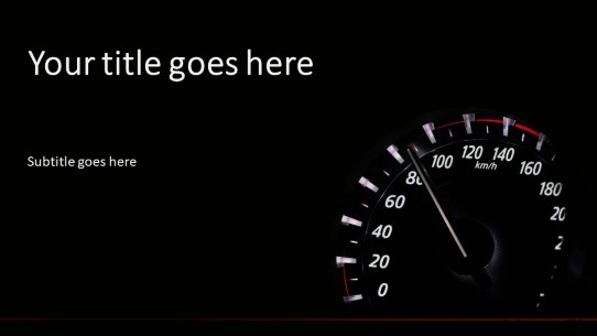 Speedometer Widescreen PowerPoint Template title slide design