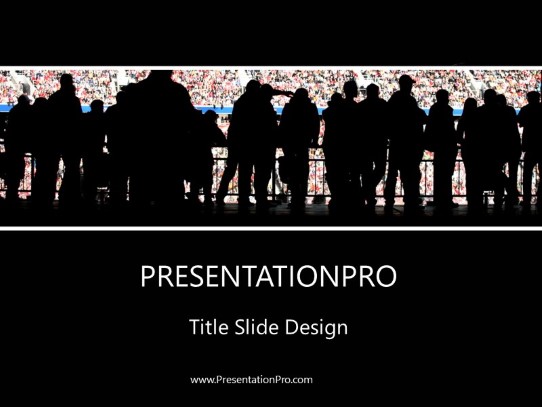 Stadium Fans PowerPoint Template title slide design