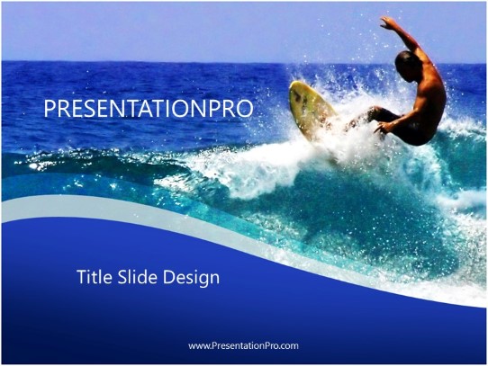Surfer Dude PowerPoint Template title slide design