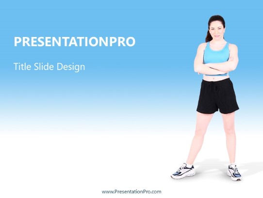 Workout Girl01 PowerPoint Template title slide design