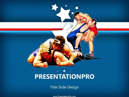 Wrestling PowerPoint Template title slide design