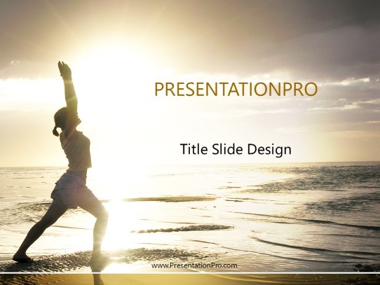 Yoga On The Beach PowerPoint Template title slide design