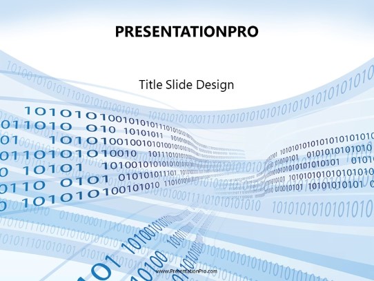 Binary Code Flow PowerPoint Template title slide design